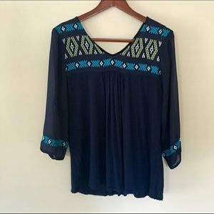 Lucky Brand Bohemian Tribal Top
